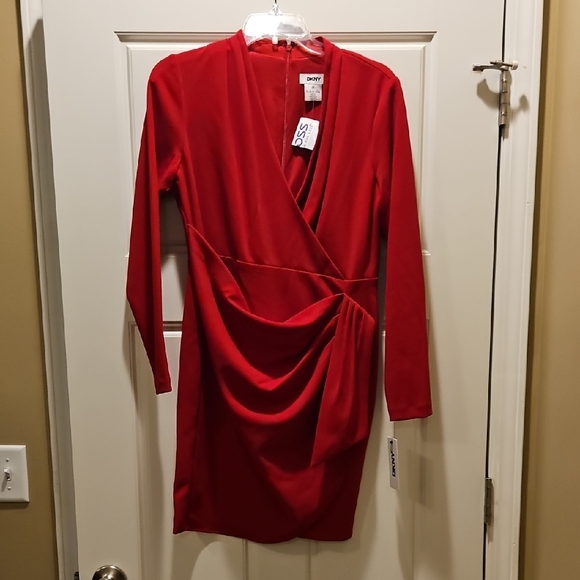 Dkny Dresses & Skirts - DKNY Long Sleeve Red Dress